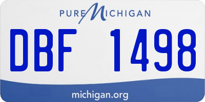 MI license plate DBF1498