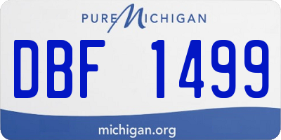 MI license plate DBF1499