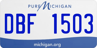 MI license plate DBF1503