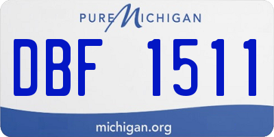 MI license plate DBF1511