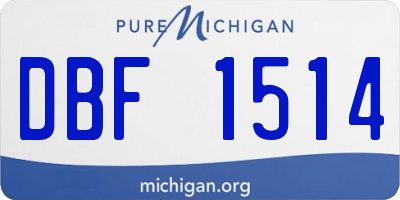 MI license plate DBF1514