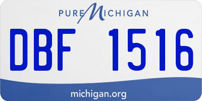 MI license plate DBF1516