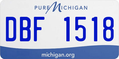 MI license plate DBF1518