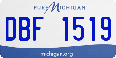 MI license plate DBF1519