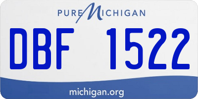 MI license plate DBF1522
