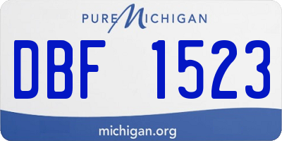 MI license plate DBF1523