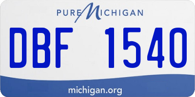 MI license plate DBF1540