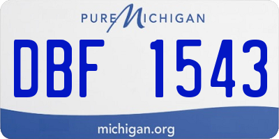 MI license plate DBF1543