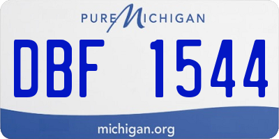 MI license plate DBF1544