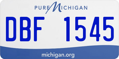 MI license plate DBF1545