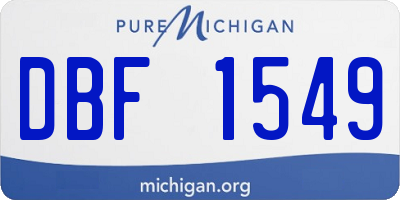 MI license plate DBF1549