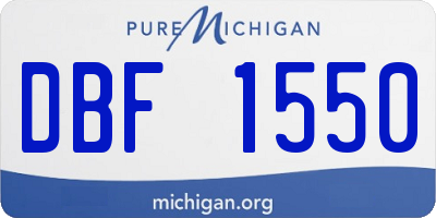 MI license plate DBF1550