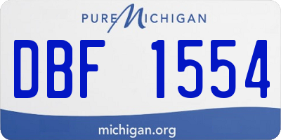 MI license plate DBF1554