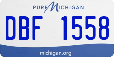 MI license plate DBF1558