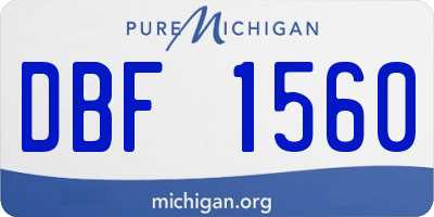 MI license plate DBF1560