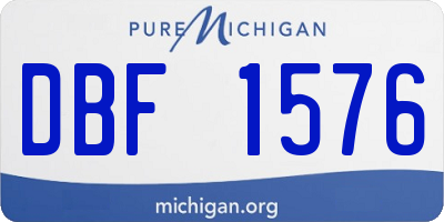 MI license plate DBF1576