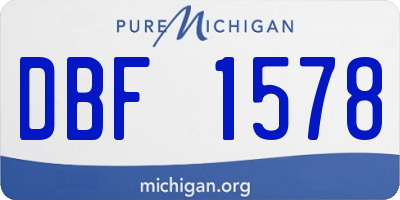 MI license plate DBF1578