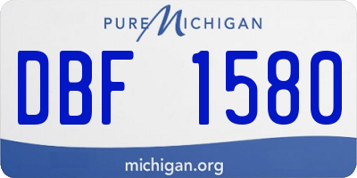 MI license plate DBF1580