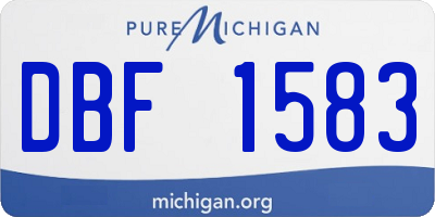 MI license plate DBF1583