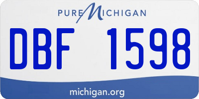 MI license plate DBF1598