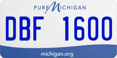 MI license plate DBF1600