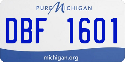 MI license plate DBF1601