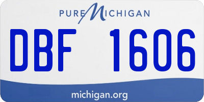 MI license plate DBF1606