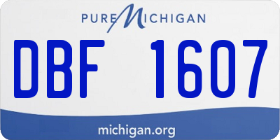MI license plate DBF1607