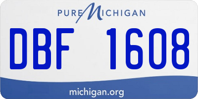 MI license plate DBF1608