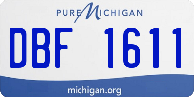 MI license plate DBF1611
