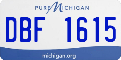 MI license plate DBF1615