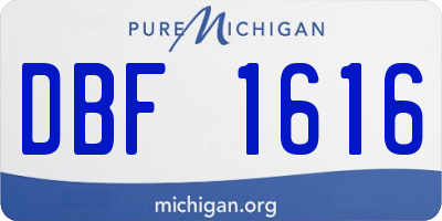 MI license plate DBF1616