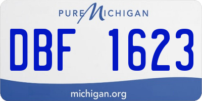MI license plate DBF1623