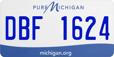 MI license plate DBF1624