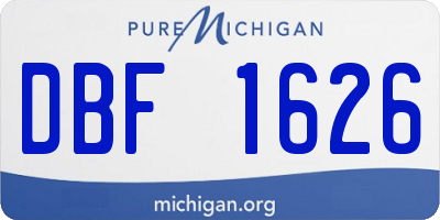 MI license plate DBF1626