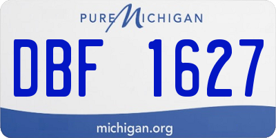 MI license plate DBF1627