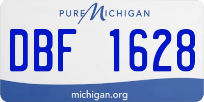 MI license plate DBF1628