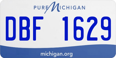 MI license plate DBF1629