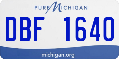 MI license plate DBF1640