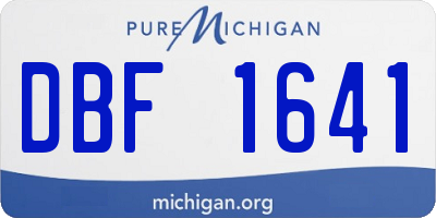 MI license plate DBF1641