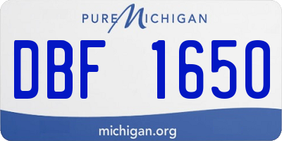 MI license plate DBF1650