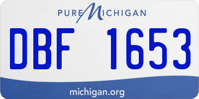 MI license plate DBF1653