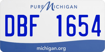 MI license plate DBF1654