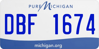 MI license plate DBF1674