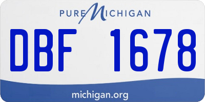 MI license plate DBF1678