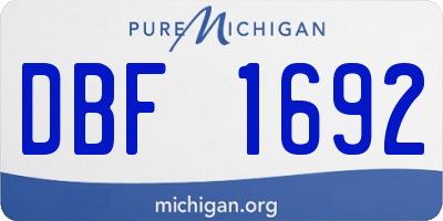 MI license plate DBF1692