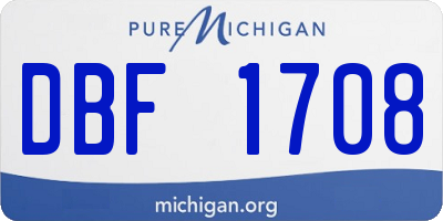 MI license plate DBF1708