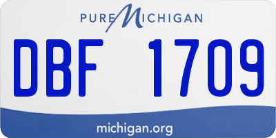 MI license plate DBF1709