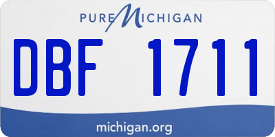 MI license plate DBF1711