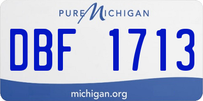 MI license plate DBF1713